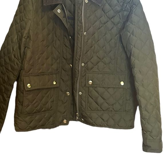 J. Crew Quilted Jacket With Brown Corduroy Collar Size Small - Picture 6 of 10
